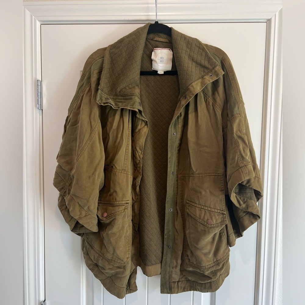 Hei Hei Anthropologie Army Green Dolman Sleeve Jacket Slouchy Bohemian XS/S